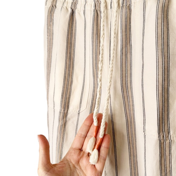 J. Jill Linen Striped Drawstring Casual Pants Small - Picture 4 of 8